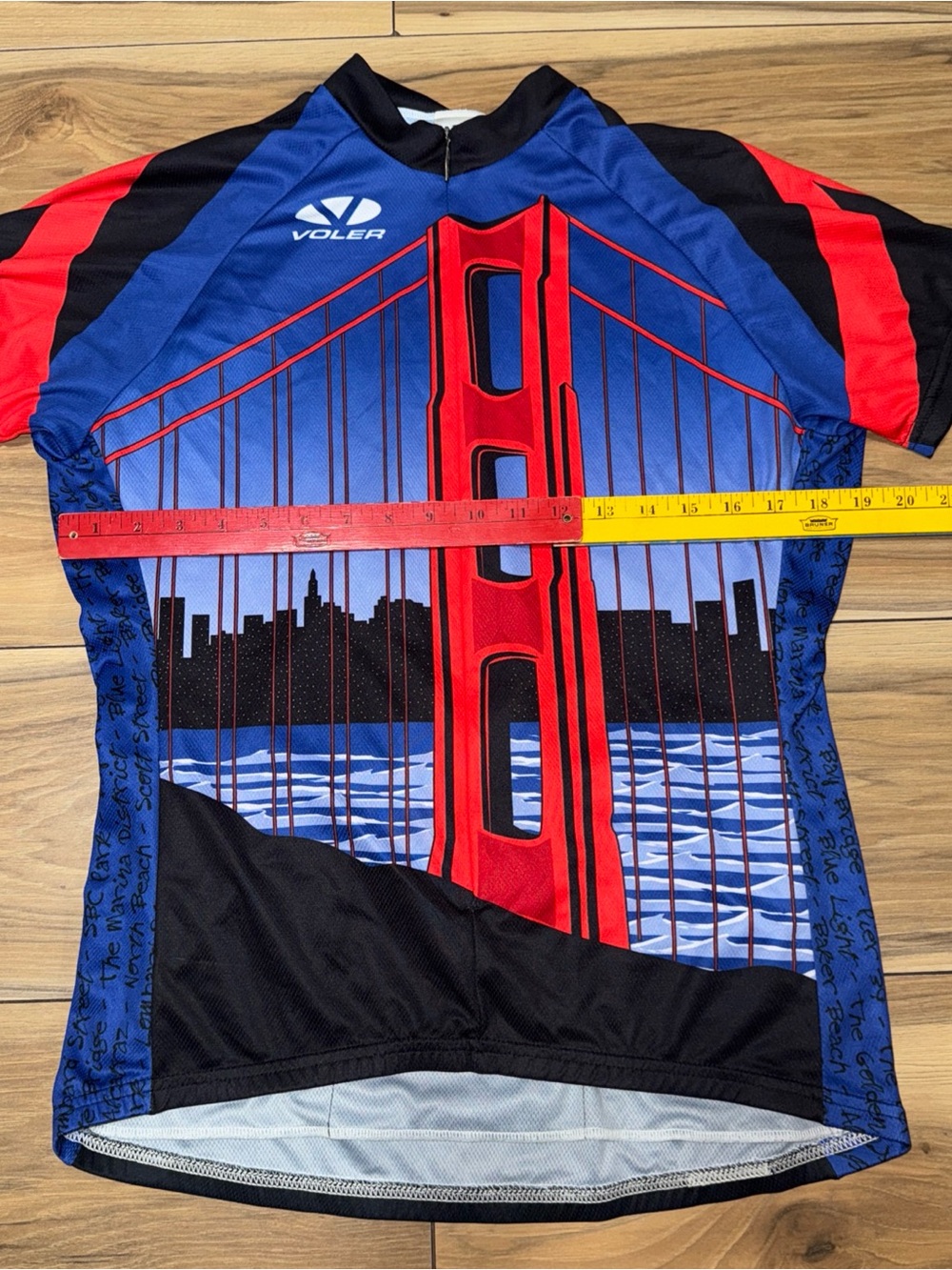 Voler San Francisco Bay Trail Cycling Jersey Womem XL Bridge Design Full Zip XL